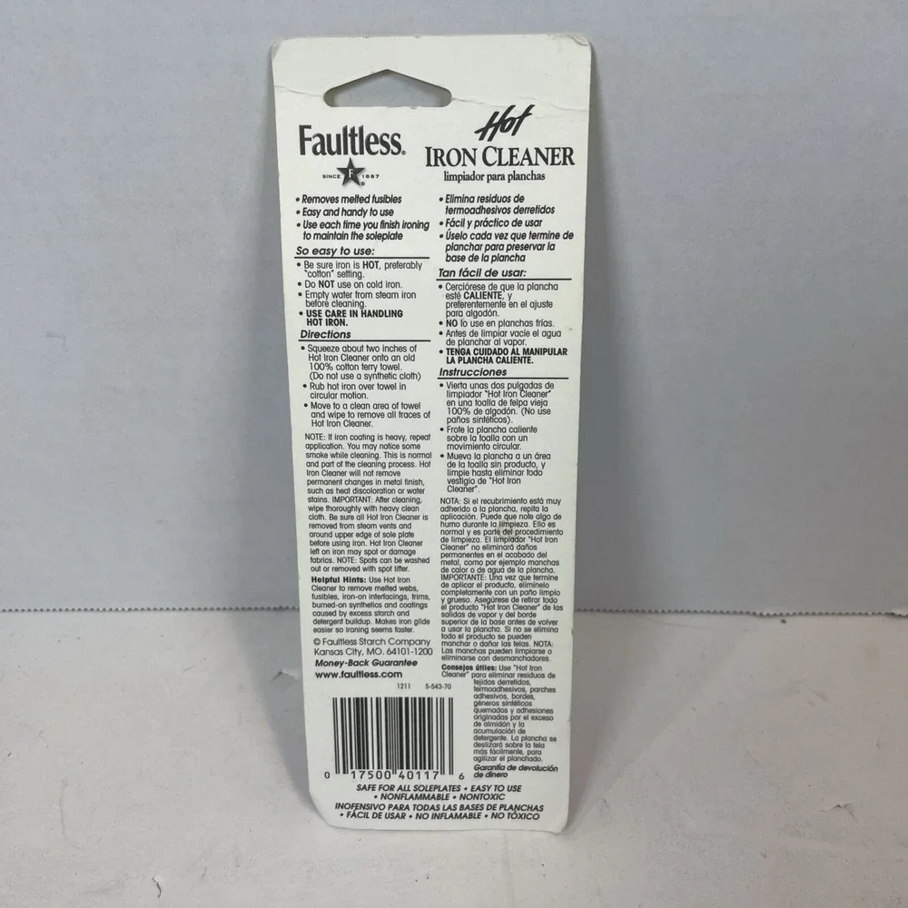 Faultless Hot Iron Cleaner Removes‎ Draggy Coating Teflon & Silverstone Surfaces